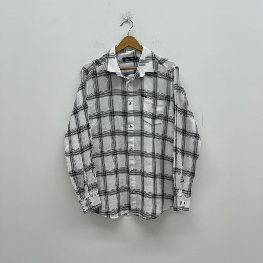 پیراهن چهارخانه آدرین مدل W11 سفید سایز 2ایکس لارج