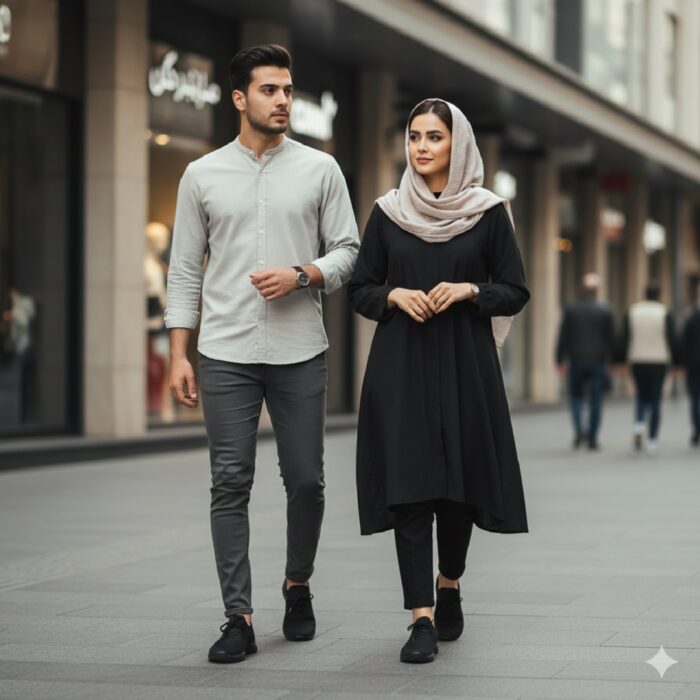 کفش اسپرت باربد مدل بندی مشکی مردانه و زنانه