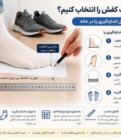 چگونه سایز مناسب کفش را انتخاب کنیم
